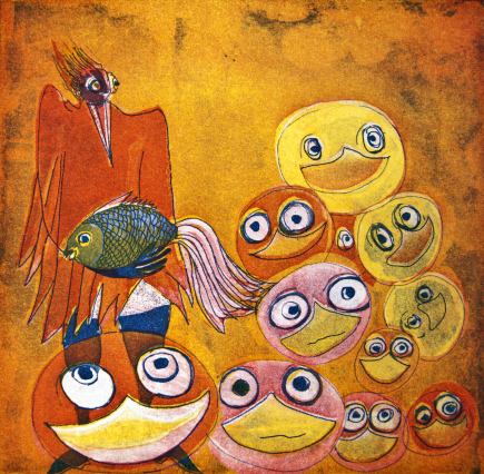 Vogelin und Fischerich, eine Erzählung von Stefan Schultz mit Illustrationen von Anneliese Guttenberger